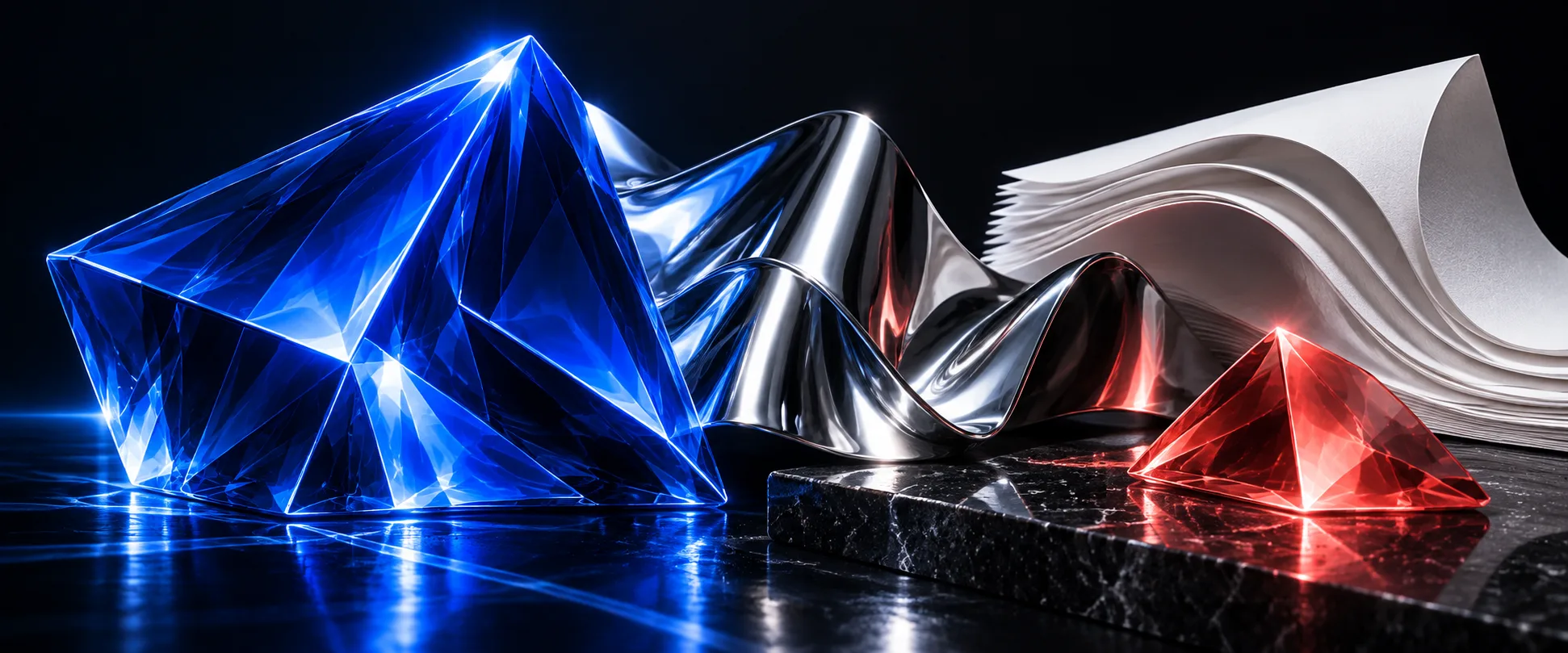 Craft study in paper, glass and metal